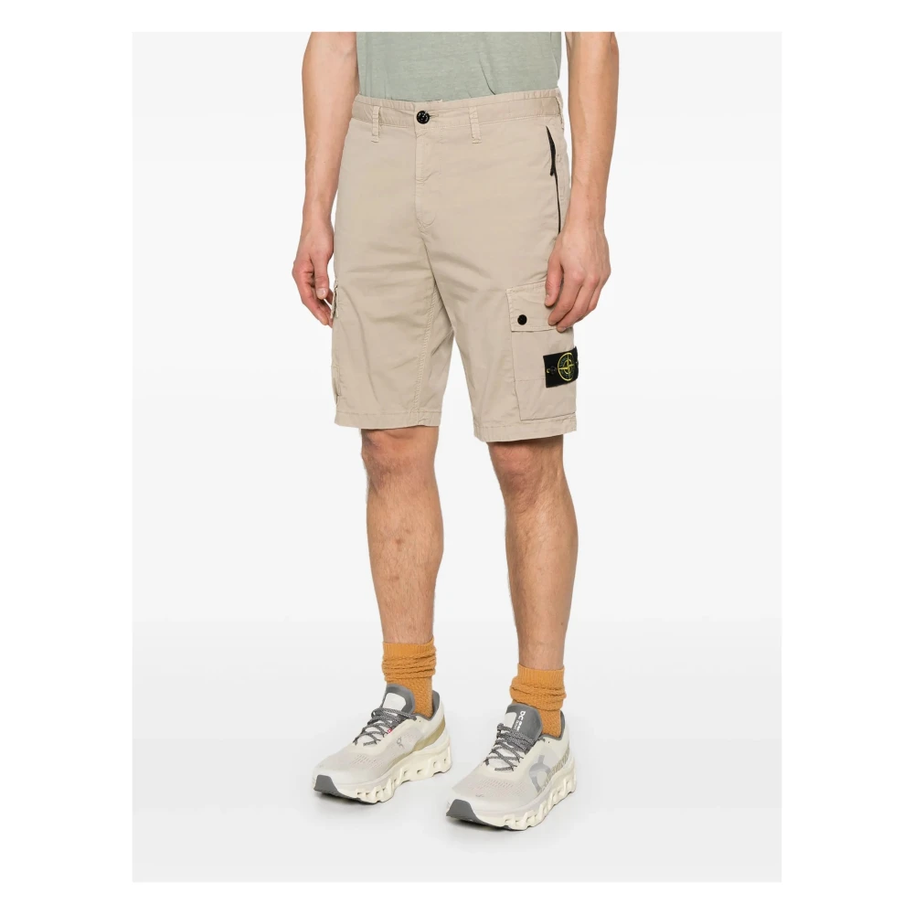 Stone Island Beige Casual Shorts Beige Heren