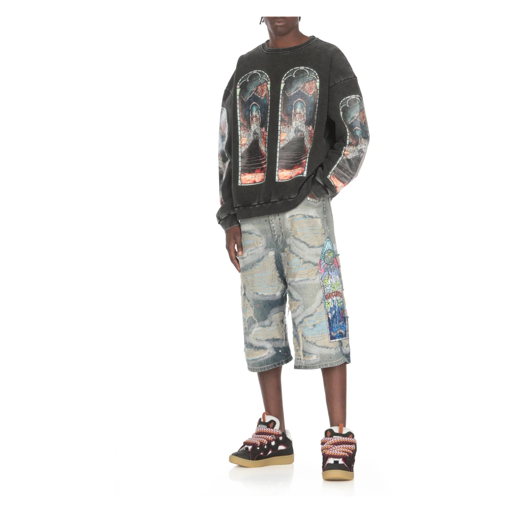 Who Decides War Lichtblauwe Bermuda Shorts met Studs Blue Heren