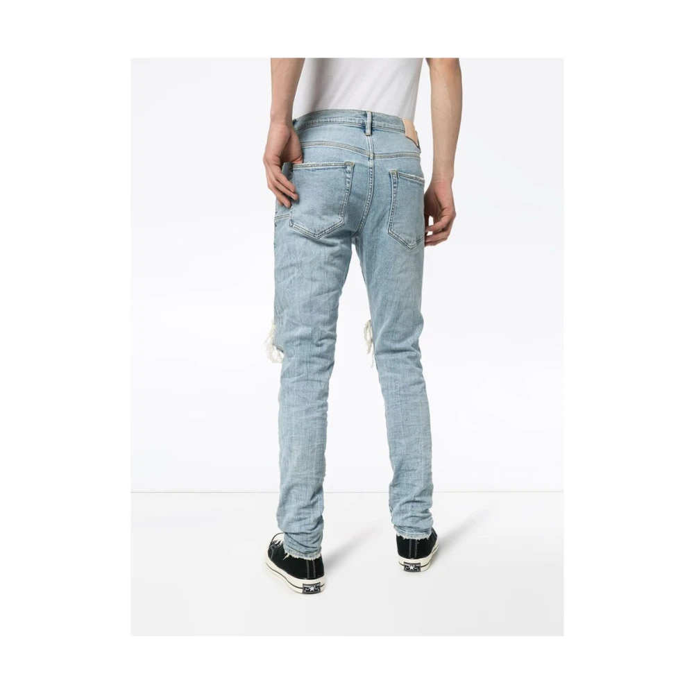 Purple Brand Slim Fit Distressed Jeans Blue Heren