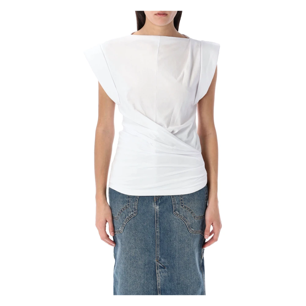 Isabel Marant Étoile Witte Katoenen Boothals T-shirt White Dames