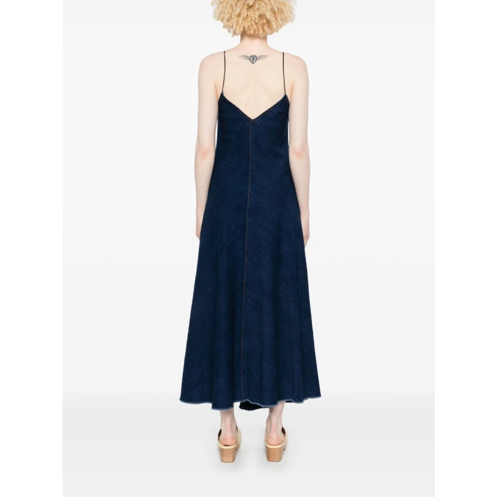 Forte Indigo Blauwe Spaghettiband Jurk Blue Dames