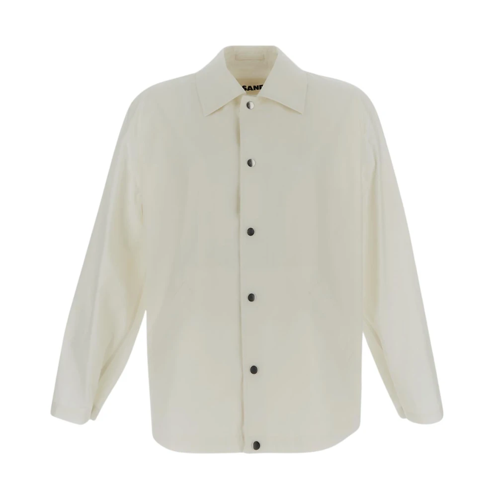 Jil Sander Katoenen Logo Jas Beige Heren