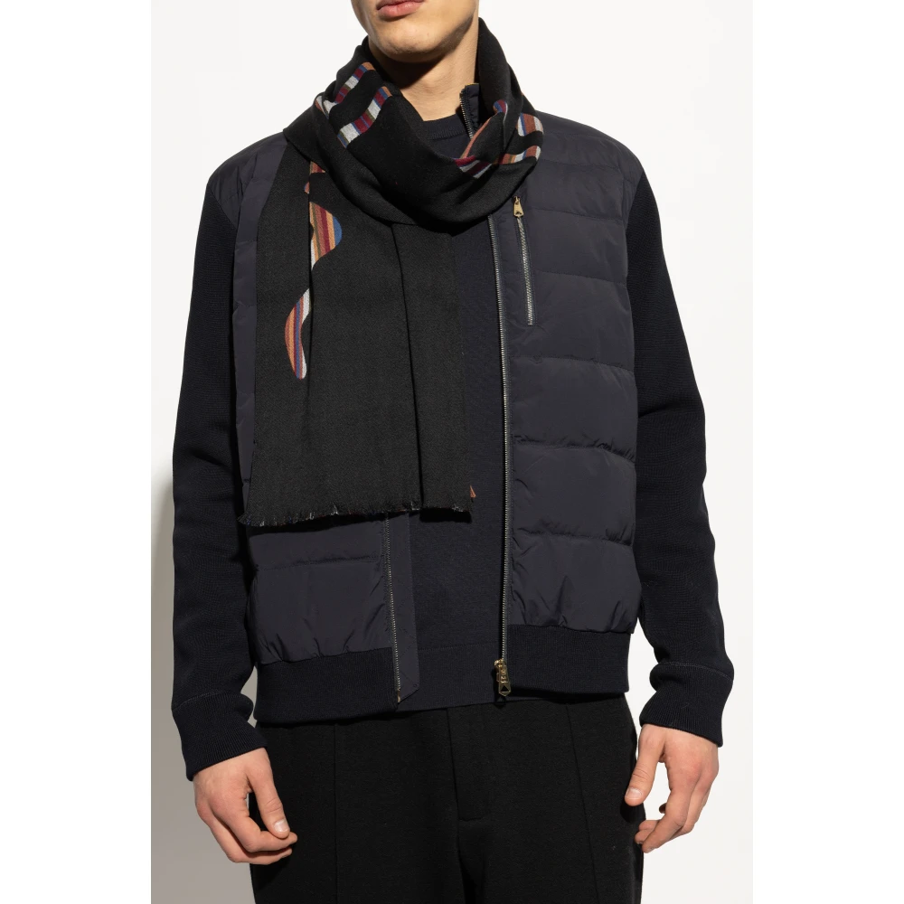 Paul Smith Wollen sjaal met logo Black Heren