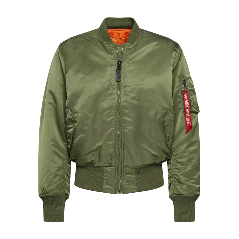 Alpha industries Groene Bomberjack met Geribbelde Details Green Heren