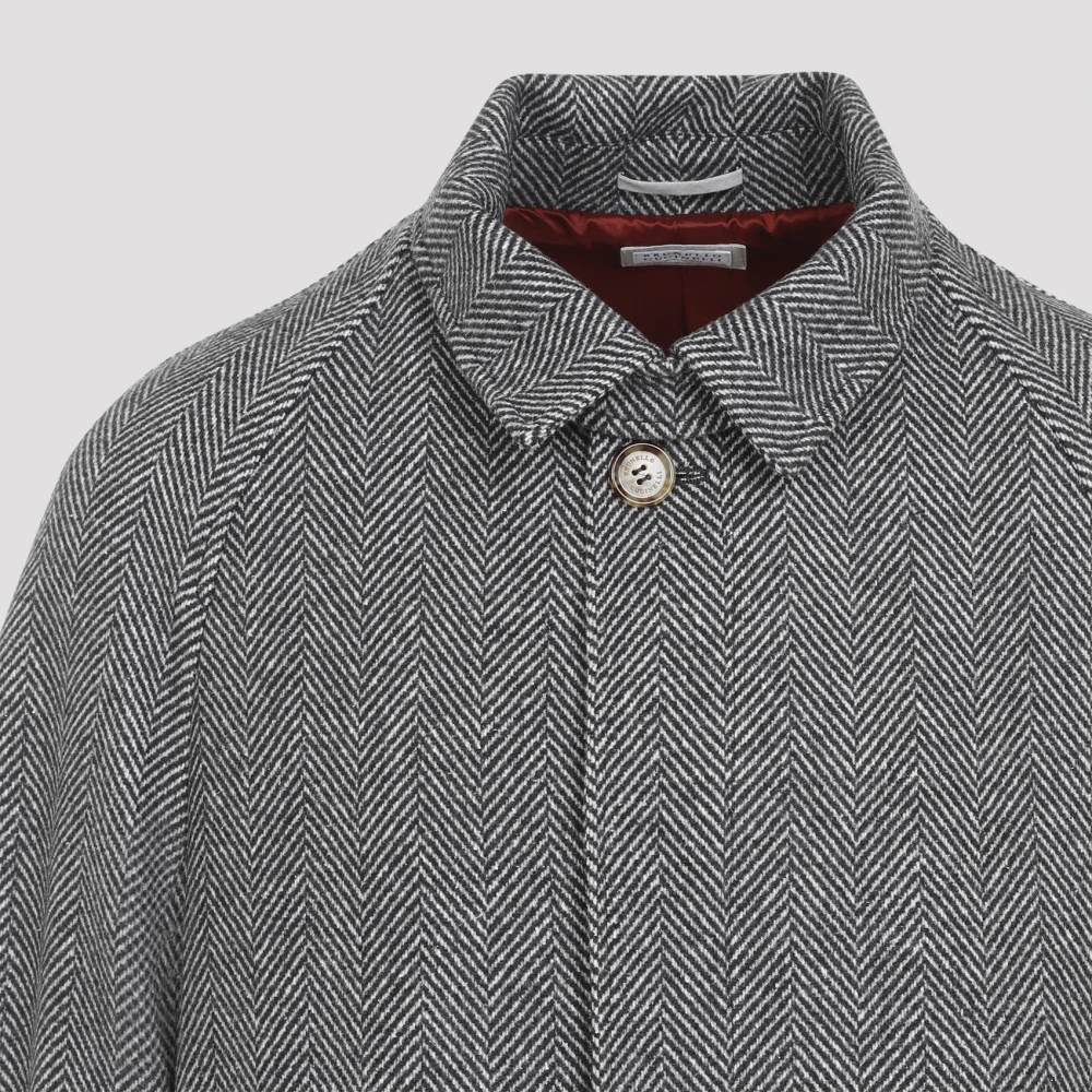 BRUNELLO CUCINELLI Grijze Medium Jas Gray Heren