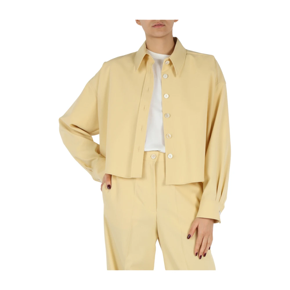 Fabiana Filippi Klassieke blouse met lange mouwen van viscosemix Yellow Dames