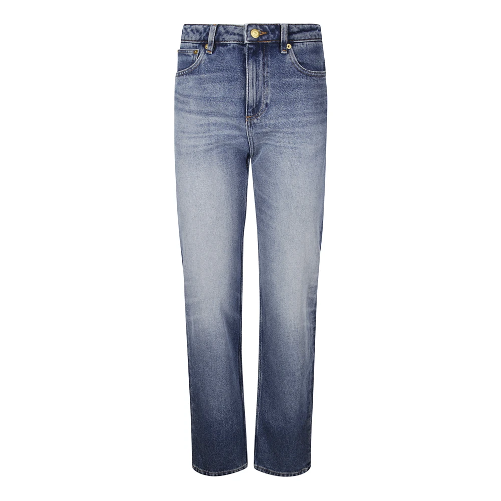 A.p.c. High-Waisted Straight-Leg Faded Jeans Blue Dames