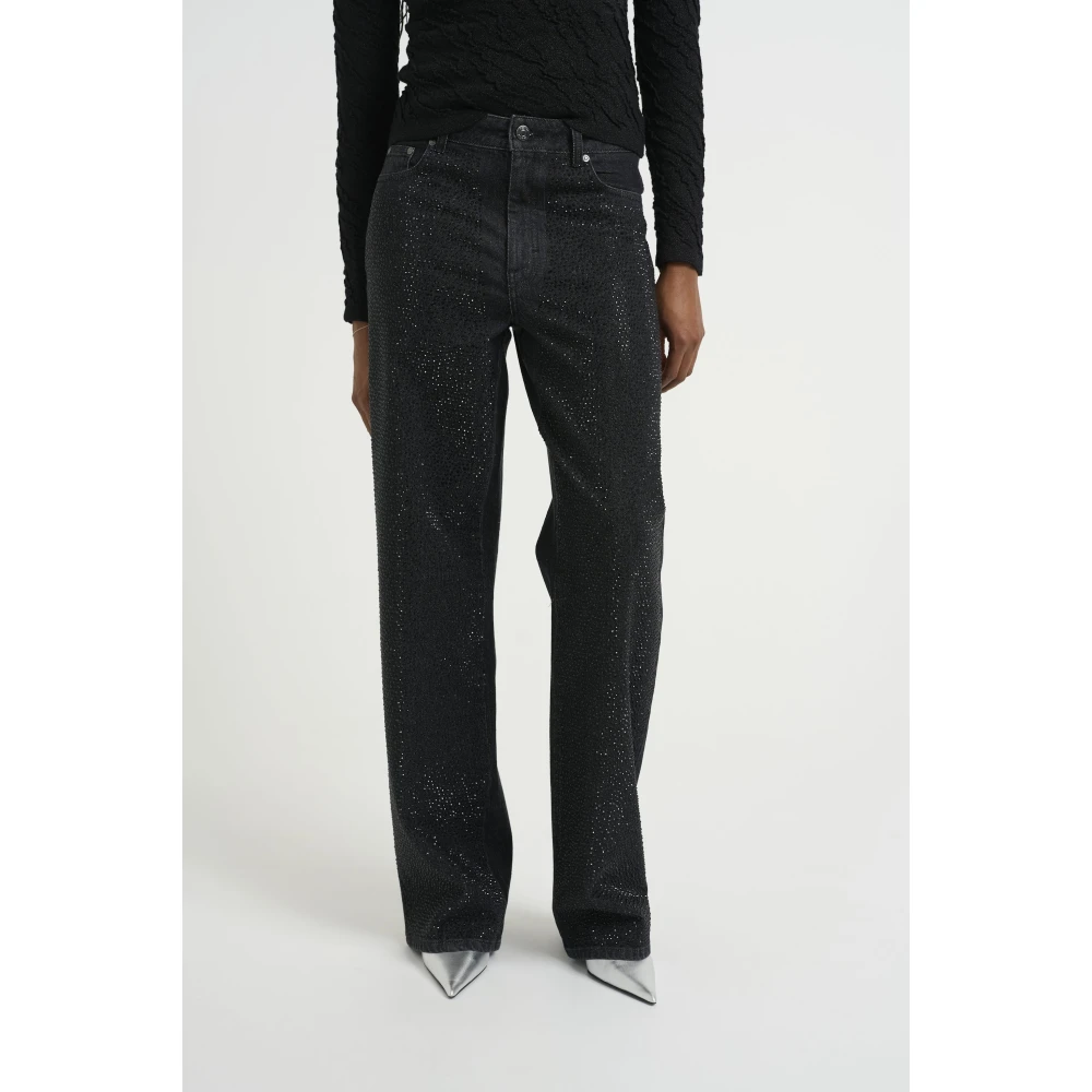 Gestuz Gesetzde Straight Leg Jeans met studs Black Dames