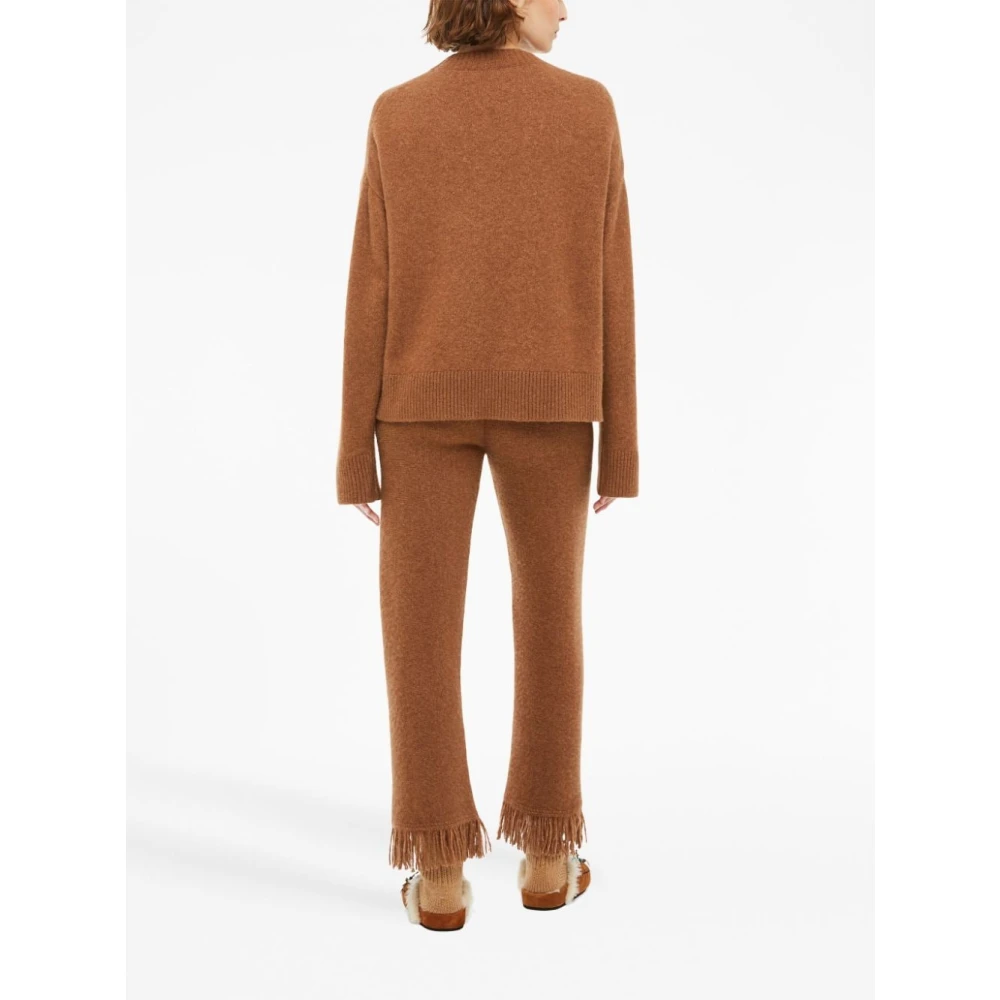 Alanui Fijnste Gebreide Ronde-Hals Trui Brown Dames