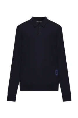 Wool Long-Sleeve Polo