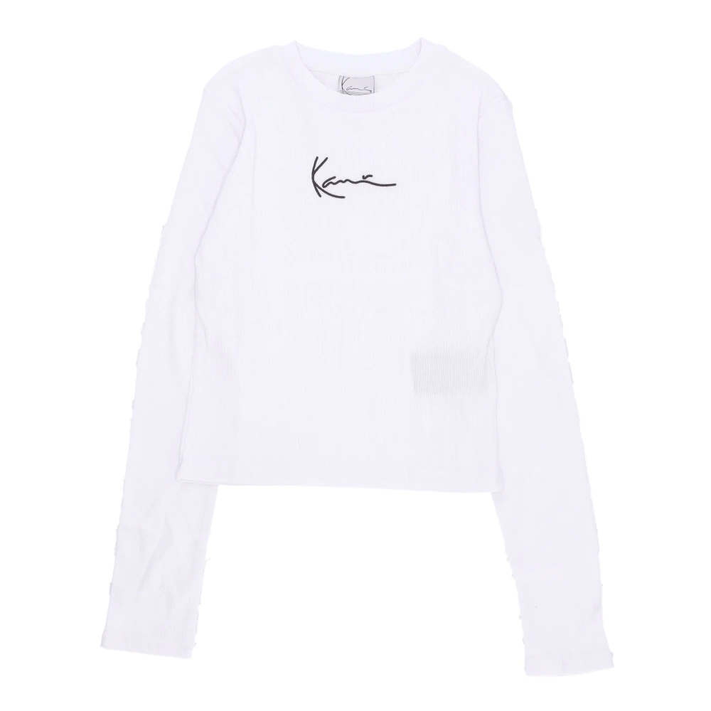 Karl Kani Handtekening Lange Mouw Crewneck T-shirt White Dames