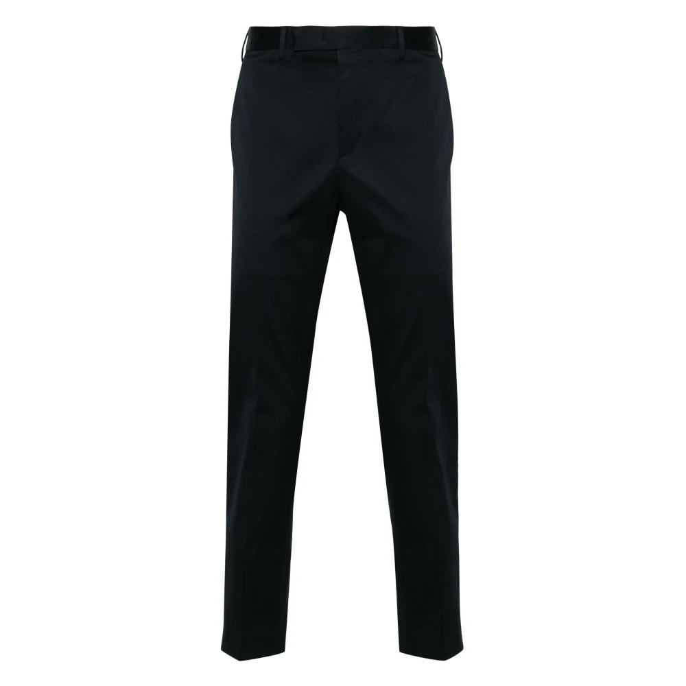 Pt Torino Men's Blue Trousers With Concealed Fastening - Straight Trousers - S - Trousers