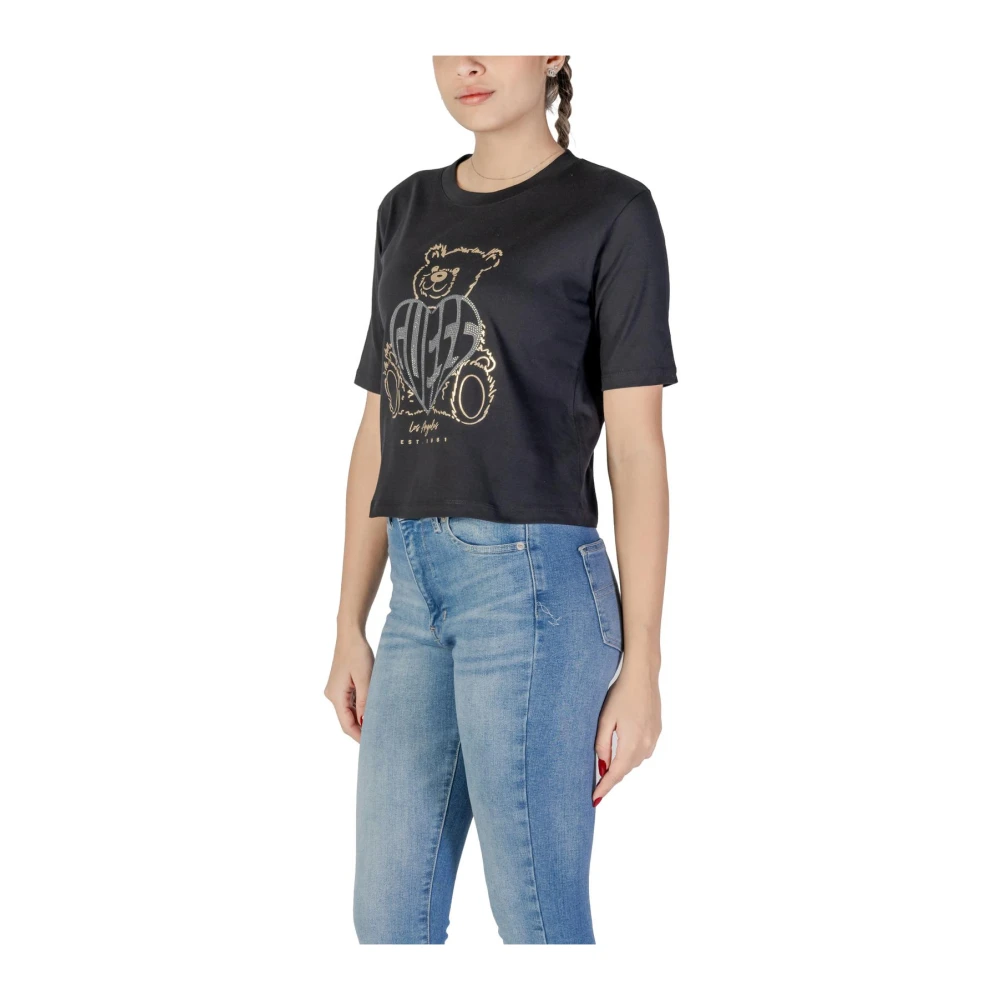 Guess Bear Heart Design T-Shirt Black Dames