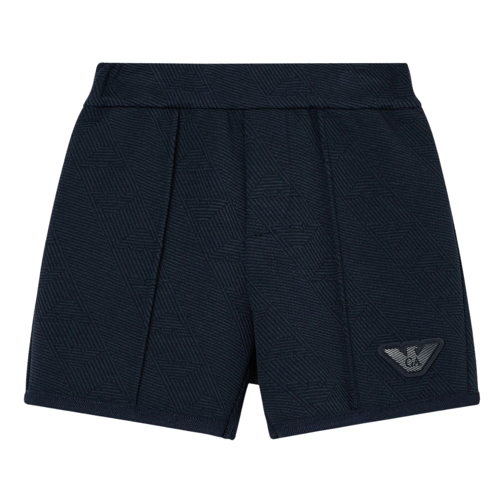 Emporio Armani Boys Blue Shorts, 9 M, Eagle Logo Shorts
