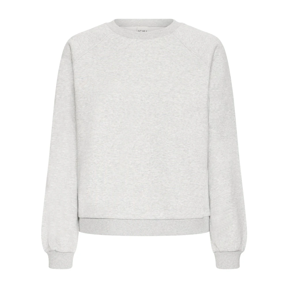 Ichi Vrouw Grijs Hoodies & Sweatvesten Dames, L, Sweatshirt