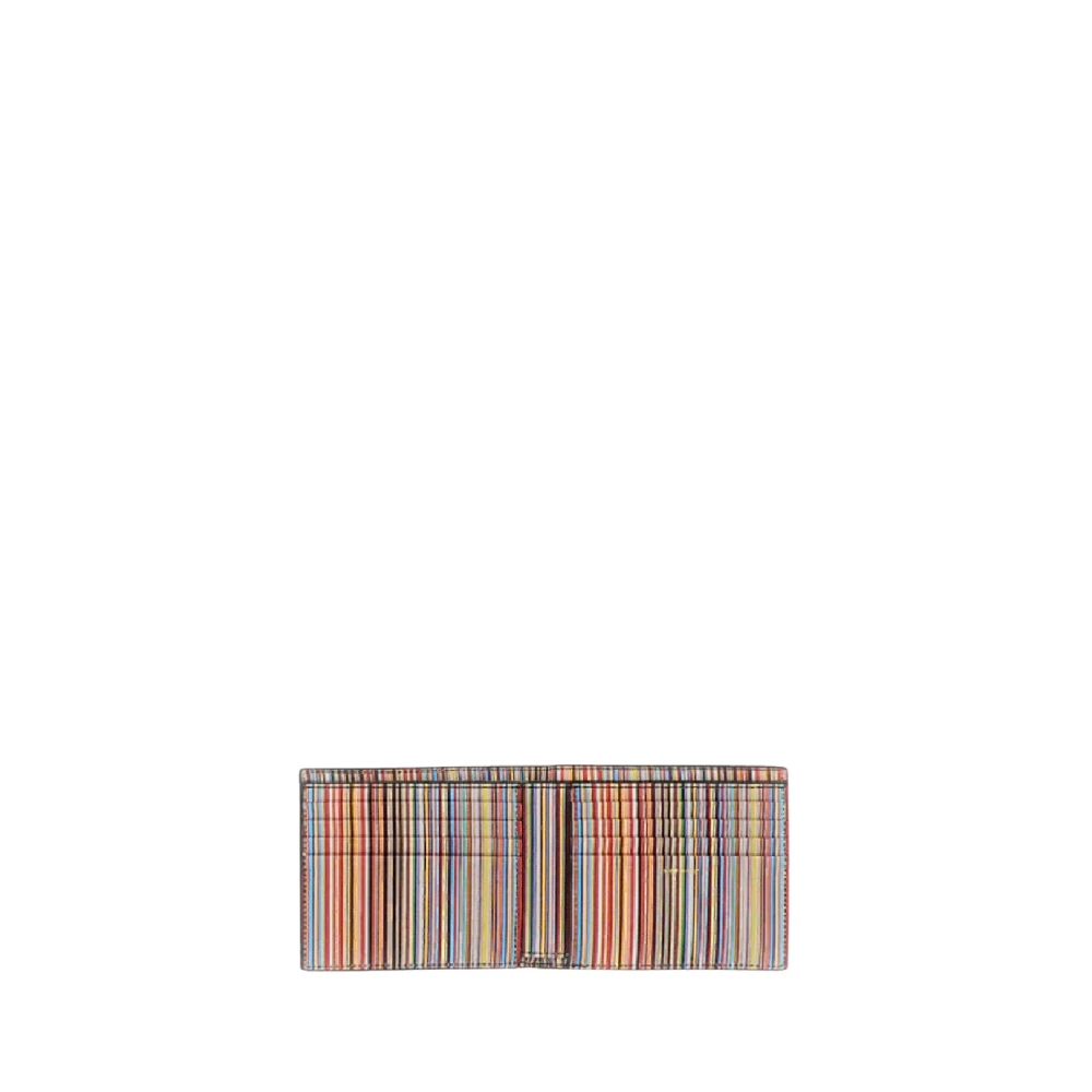 Ps Paul Smith Men's Black Leather Signature Stripe Interior Billfold Wallet - Image 4