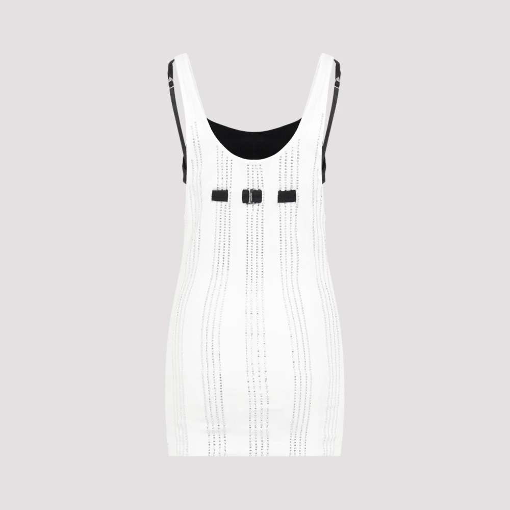 The Attico Geribbeld Jersey Tanktop White Dames