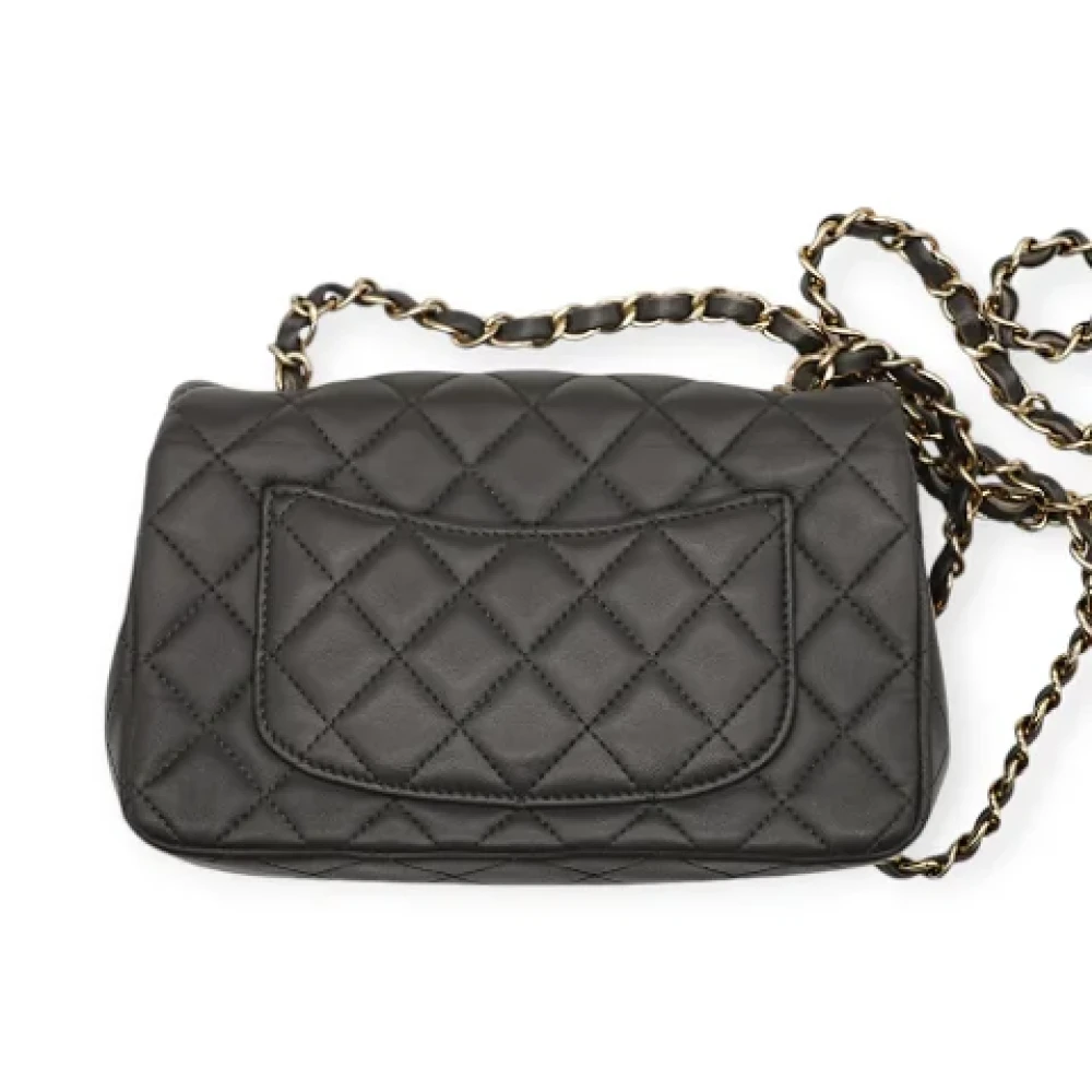 Chanel Vintage Pre-owned Leather chanel-bags Gray Dames