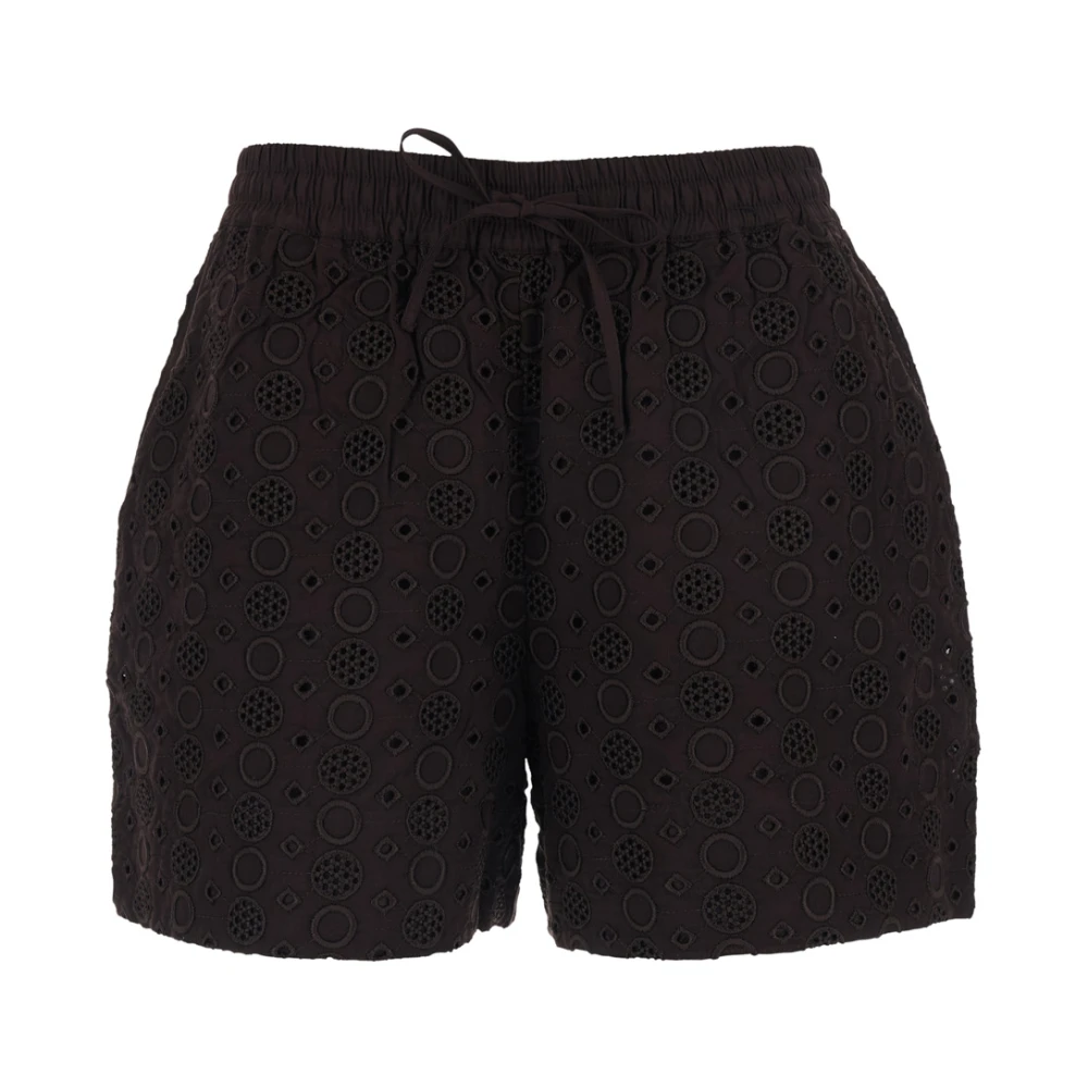 Pinko Women's Brown Short Shorts, M, Liz Shorts Popeline Ricamo