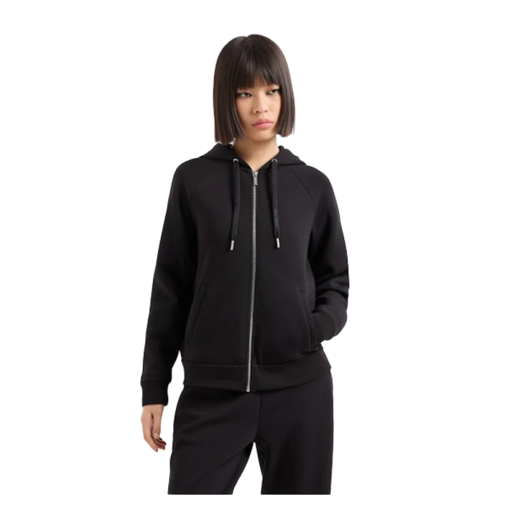 Armani Exchange Zwarte hoodie met rits Black Dames