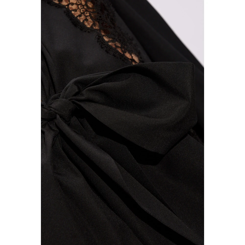 Dolce & Gabbana Zijden shirt met kant Black Dames