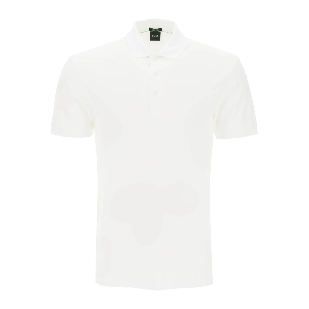 Hugo Boss Regular Fit Jacquard Polo Shirt White Heren