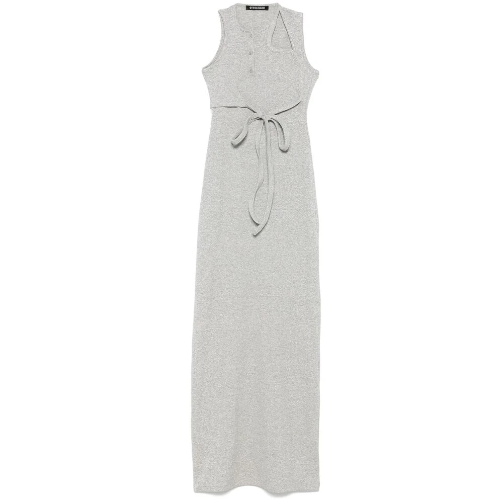 Ottolinger Grijze Lurex Cut-Out Jurk Gray Dames