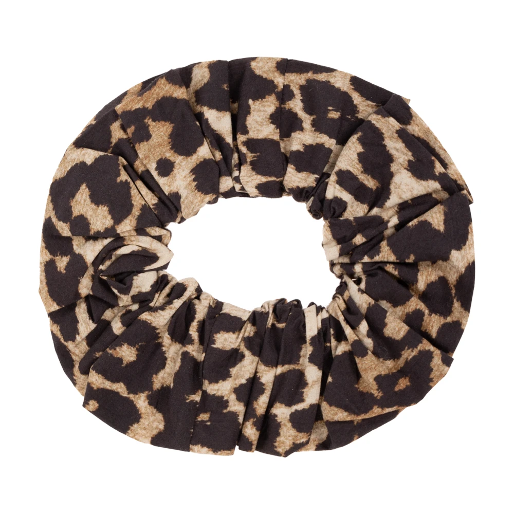 Ganni Scrunchie met dierenmotief Brown Dames