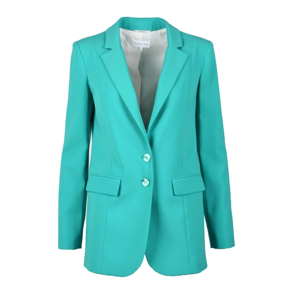 PATRIZIA PEPE Elegante Jas met Polyester en Elastaan Green Dames