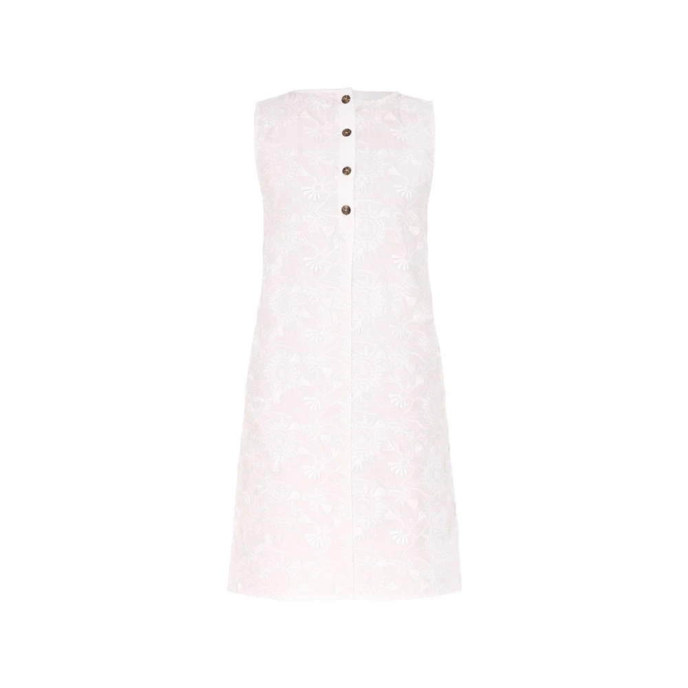 Marella White Button Floral Dress - Female - Short Dresses - Xs - Dresses