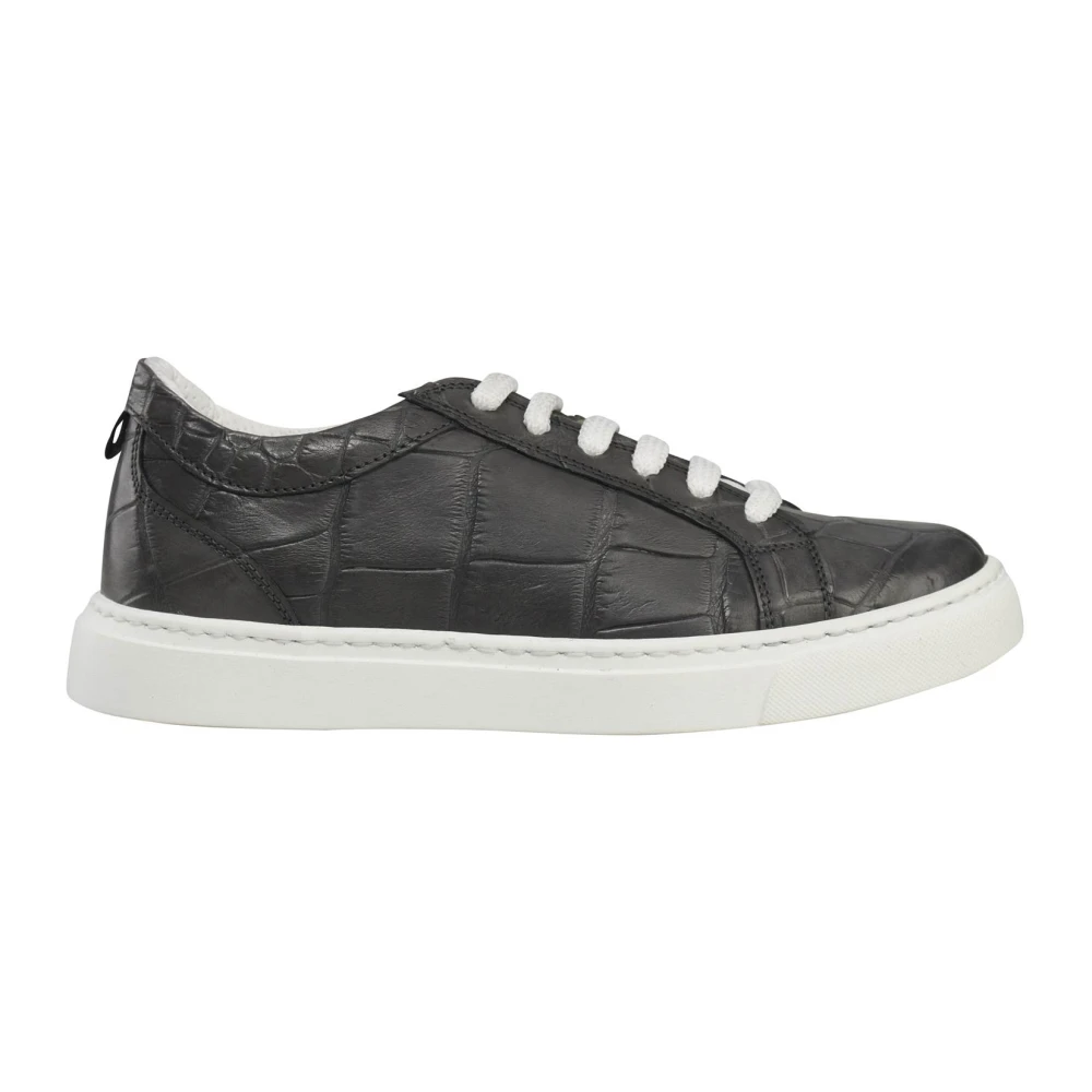 Kiton Crocodile Leather Sneakers Dames Schoenen Grijs