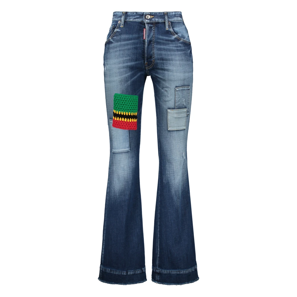 Dsquared2 Boot-cut jeans met contrasterende inzetstukken Blue Heren