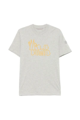 Logo T-shirt Grå Crew Neck