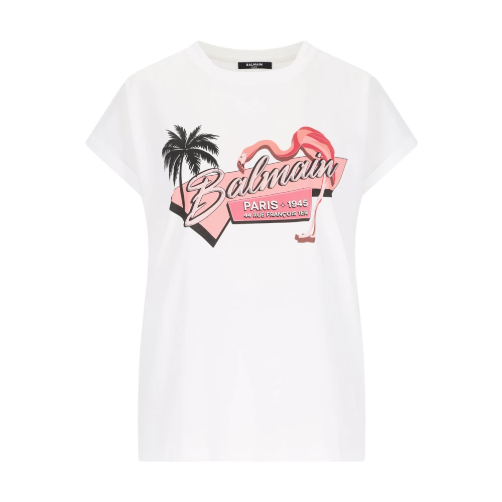 Balmain Witte T-shirts en Polos White Dames