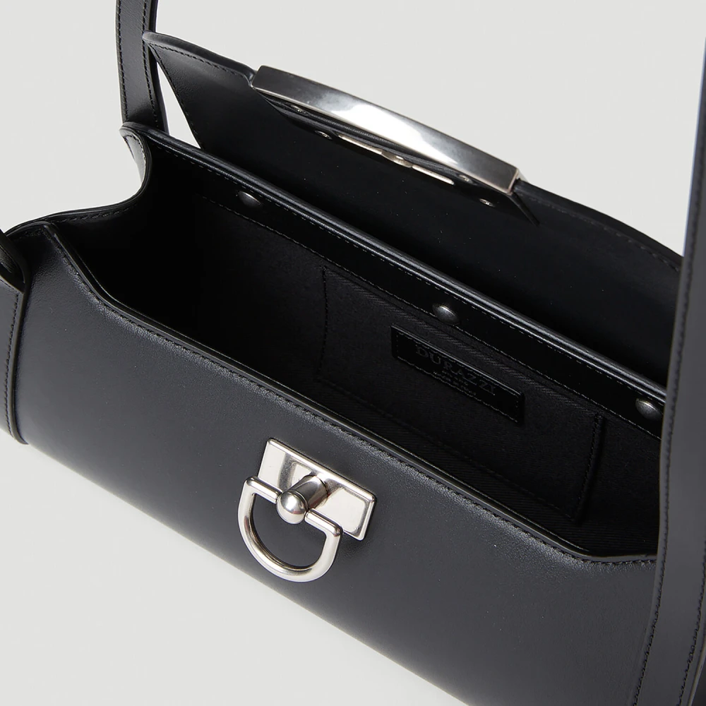 Durazzi Milano Leren Rol Schoudertas Black Dames