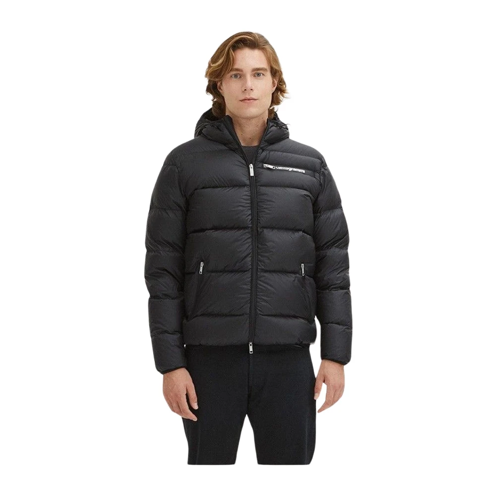 Centogrammi Capuchon Pufferjas Zwart Rits Voorkant Black Heren