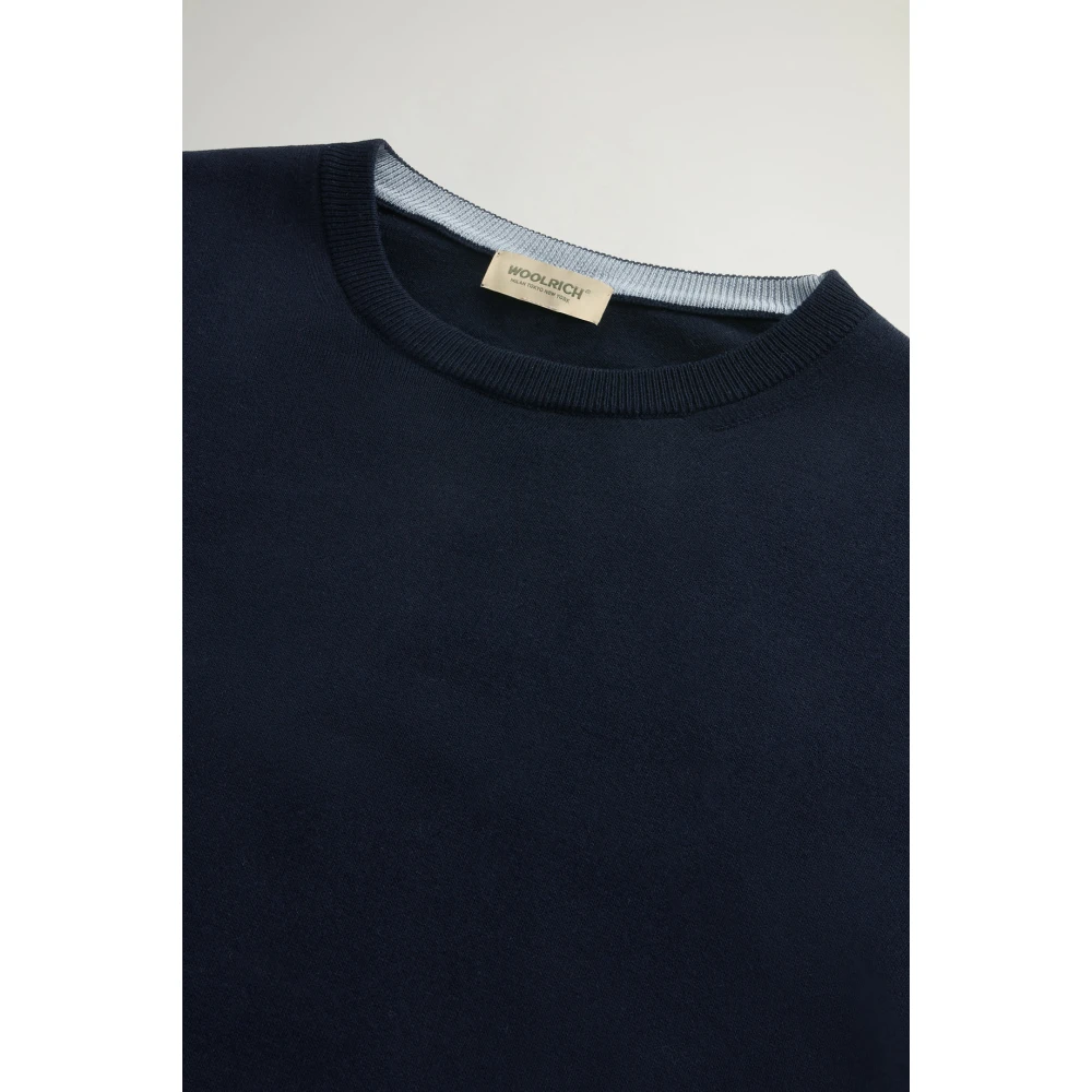 Woolrich Katoenen Crewneck Sweater Blue Heren