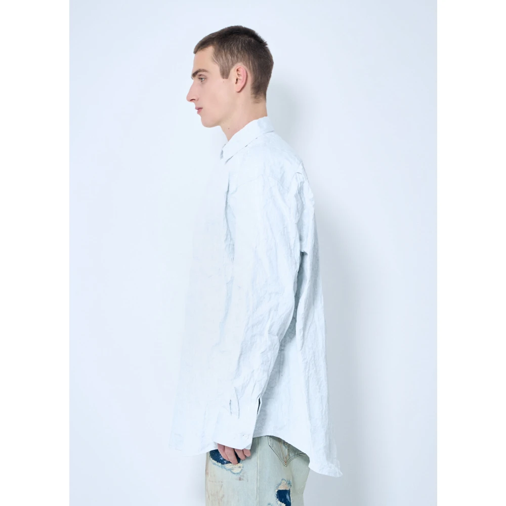 Vetements Metallic Gerimpeld Overhemd White Heren