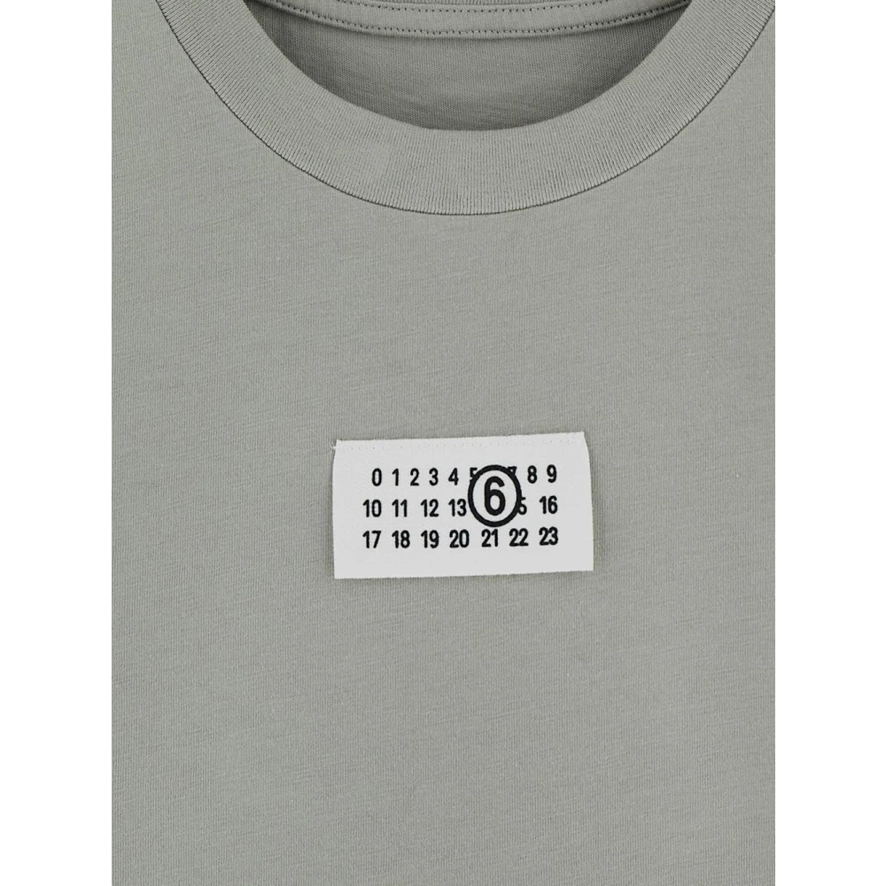 MM6 Maison Margiela Katoenen Logo T-Shirt Green Dames