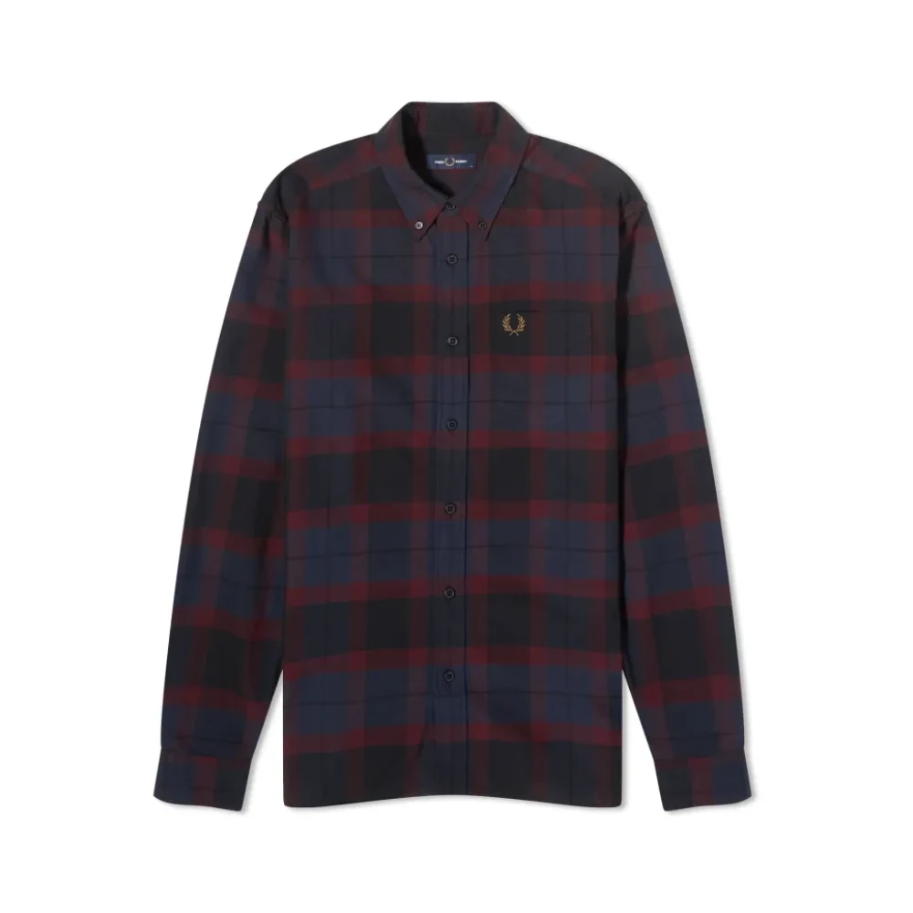 Fred Perry Tartan Oxford Overhemd Red Heren