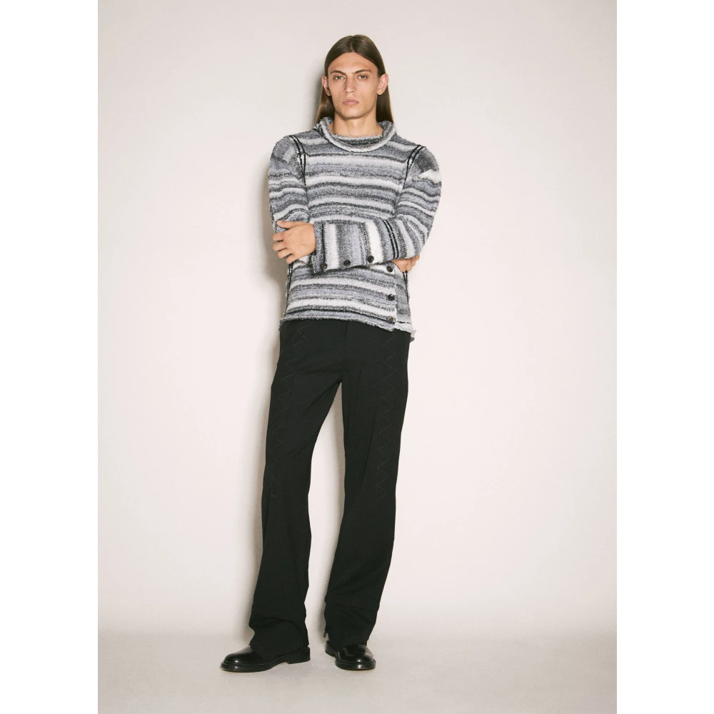 Kiko Kostadinov Zig Zag Wollen Broek Black Heren
