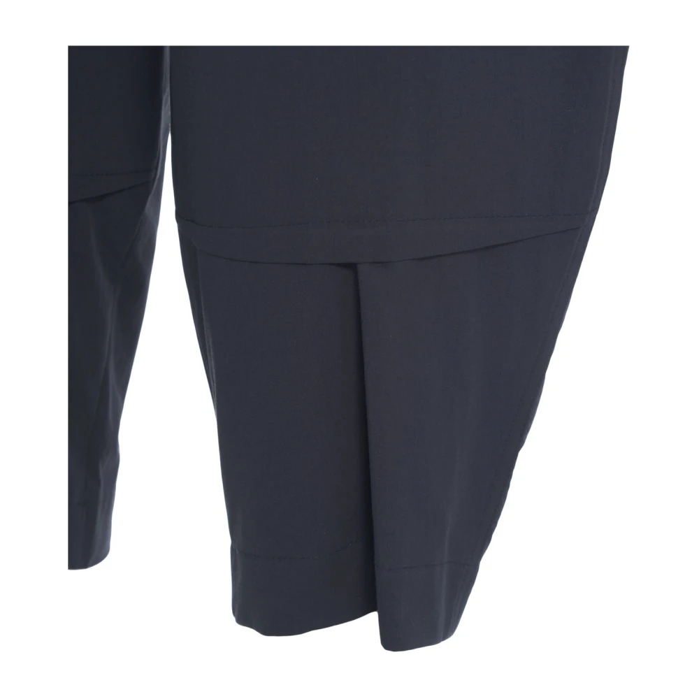 Ottod'Ame Blauwe Carrot Fit Poplin Broek Blue Dames