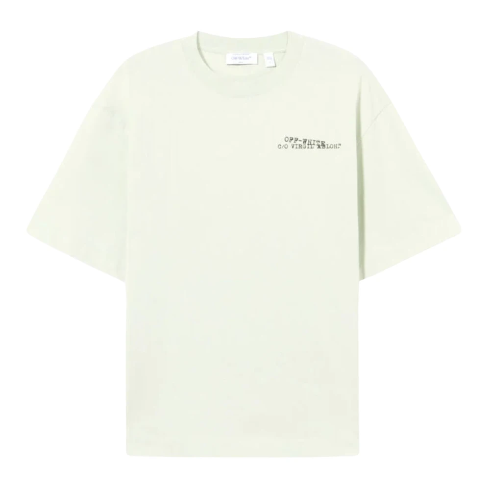 Off White Men's Green Logo T-Shirt - T-Shirts - Xl - Tops