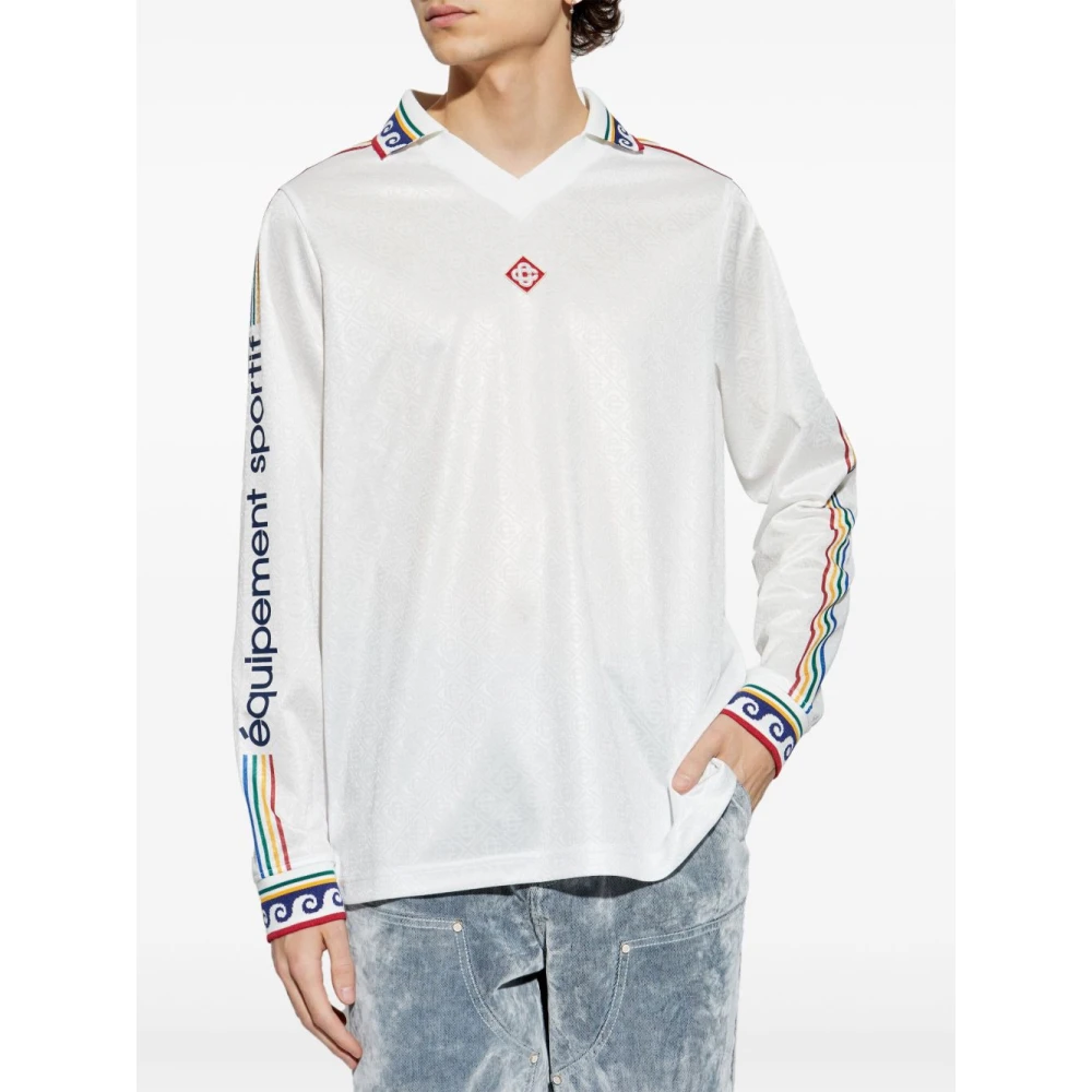 Casablanca Monogram Voetbalshirt Wit White Heren
