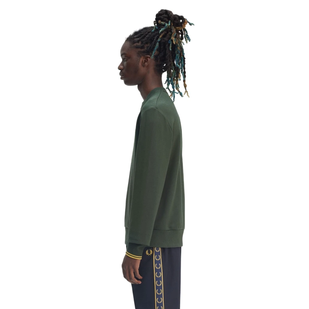 Fred Perry Groene Katoenen Crew Neck Sweater Green Heren