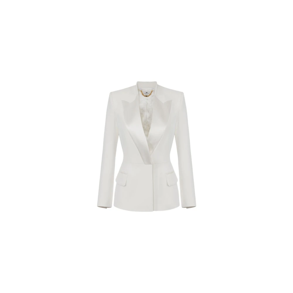 Elisabetta Franchi Stijlvolle Jas voor Vrouwen White Dames