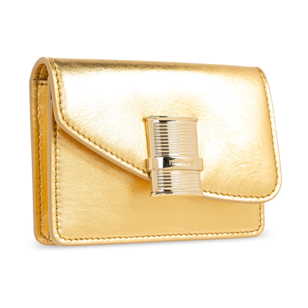 Salvatore Ferragamo Leren portemonnee Yellow Dames