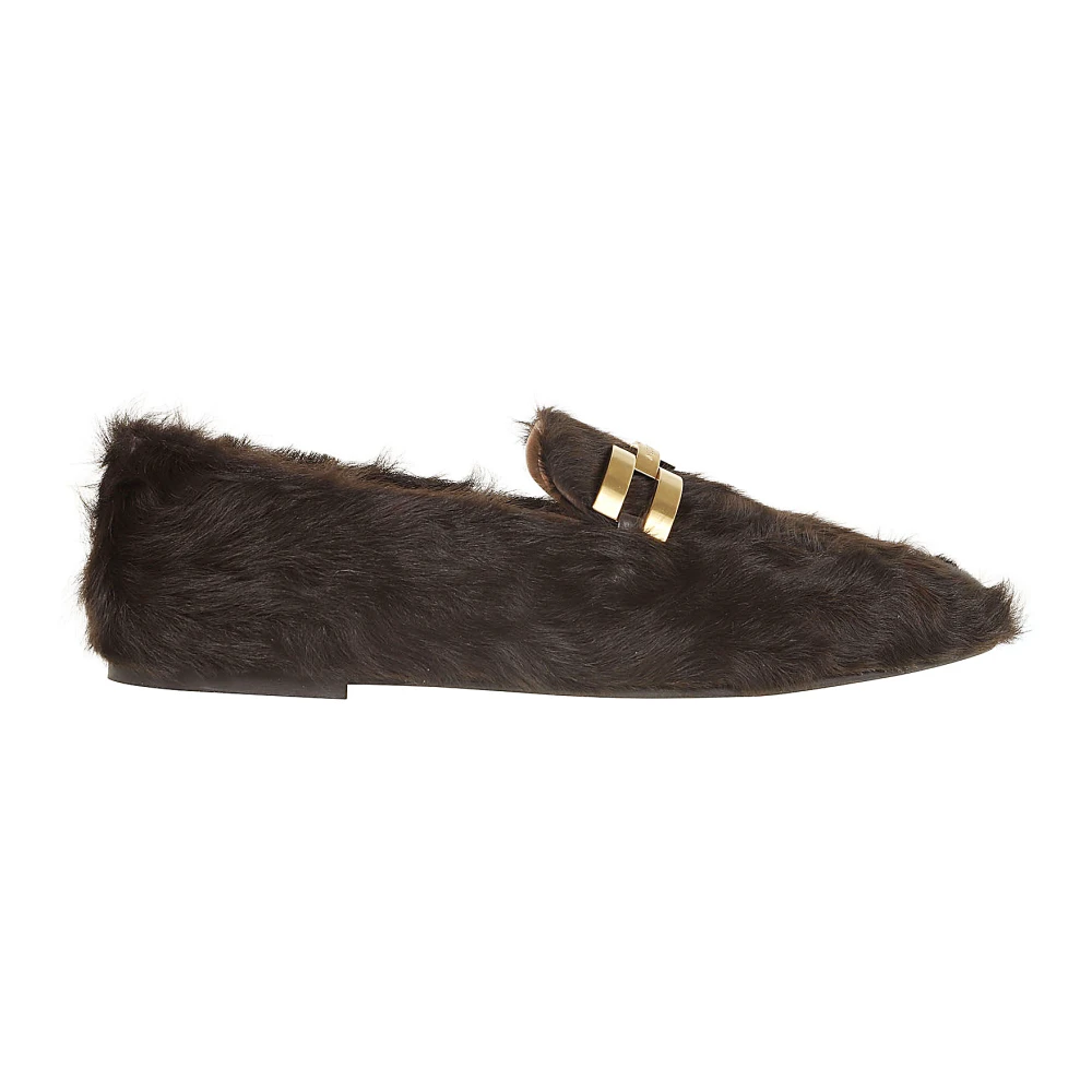 Brun Pels Loafer Mokkasiner