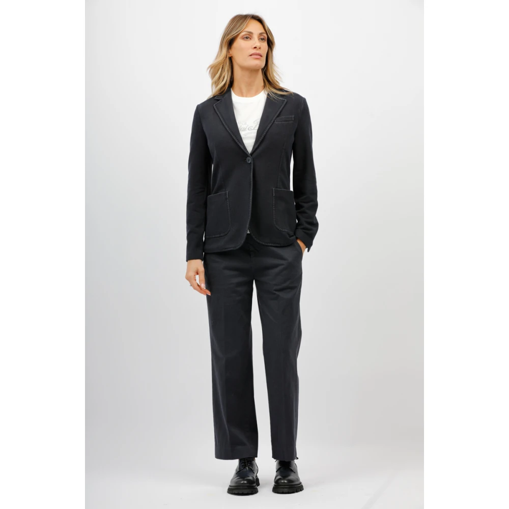 Circolo 1901 Fleece jas met enkele rij knopen Blue Dames
