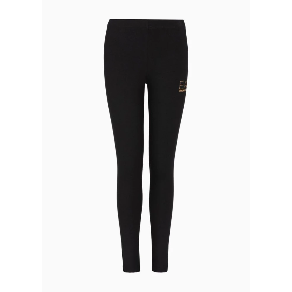 Emporio Armani Ea7 Vrouw Zwart Evolution Stretch Katoenen Jersey Legging